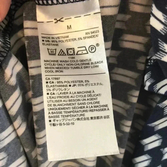 Banana Republic Knit Column Blue Geo Print Dress - Picture 6 of 6